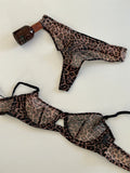 Seamless Leopard printed Bra Set See Through Sexy Lingerie Women Lace Underwear Attractive Intimate Sleepwear