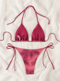 Tie Dye Bikins 2025 Mini Micro String Bikini Women Swimwear Female Swimsuit Two Pieces Bikini Set Halter Bathing Suit Swim Lady