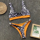 2026 Sexy Bikini Women Swimwear Swimsuit Push Up Leopard Patchwork High Waist Bikinis Set Bathing Suit Beach Bikini Taille Haute