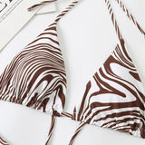 sexy zebra print micro mini bikini halter string triangle swimwear thong swimsuit women biquini bikini set bathing suits