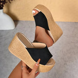 2026 New Summer Women's Sandals Peep-Toe Shoes Woman High-Heeled Platfroms Slides Women Casual Wedges for Women High Sandals