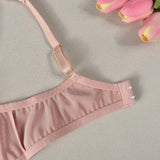 Toucheart 4-Piece Set Sexy Lingerie Set Embroidery Patchwork Mesh See-Through Exotic Underwear Women Garter Belt Underwear Suit