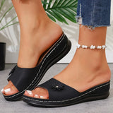 Lightweight Wedges Slippers Women 2025 Summer Flower Decor Thick Sole Sandals Woman Plus Size 36-43 Platform Beach Flip Flops