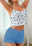 2026 Women's Home Clothes European and American Suspender Shorts Suit Casual and Comfortable Can be Weared Outside Pajamas
