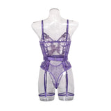 Toucheart Sexy Jumpsuit Embroidered Printing See-Through Sexy Lingerie For Women  Hollow Out Backless Sexy Pajamas Jumpsuit New