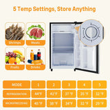 Mini Fridge With Freezer For Office Or Dorm Adjustable Thermostat