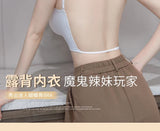 MOYISU Strapless Push Up Bra Underwear, Cross Back for Small Chest, Padded Enhancer Adhesive Lift to Look Bigger, Deep Plunge