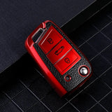 For Volkswagen VW Polo Golf7 MK7 Tiguan for Skoda Octavia Kodiaq Karoq for Seat Ateca Car Key Case Cover Bag Keychain Protector