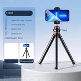 Roreta Flexible Octopus Tripod with microphone for Phone Camera DSLR 2in1 Design With Phone Holder Side Cold Shoe 1/4'' Screw