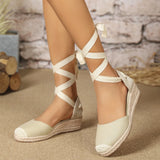 2025 Big Size 42 Summer Bohemian Platform Espadrilles Sandals Women Comfotable Heels Wedges Sandals Shoes Comfy Walk