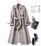 Phantasy Trench Coat Women Long Sleeve Jacket British Style Long Cloack Lace Up Elegant Office Lady Trench Spring Autumn Outfit