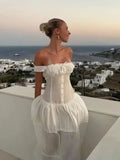 Bowknot White Summer Women's Dress Elegant Tank Beach Long Sundress Vestidos Sleeveless Holiday Chic Black Slim Maxi Dress 2025
