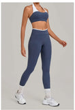 Women's Seamless Yoga Sets Sports Fitness Sleeveless Vest Hip-lifting Slim Fit Pants Suits Workout Gym Training Running Sets