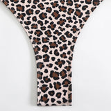 2026 Srappy Swimsuit One Piece Leopard Drawstring Swimwear Women Bathers Bathing Swimming Swim Suit Padded Beachwear Summer
