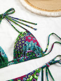 2026 String Triangle Printed Bikini Women Sexy Swimwear Female Halter Swimsuit Solid Bathers Bathing Swimming Swim Suit Beach