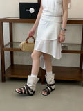 Women's French Roman Style Belt Buckle High Top Sandals Summer New Retro Motorcycle Gladiator Ankle Sandals Boots New Summer