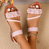 Women's Sandals  New Summer Casual Open-toed Women's Flats Fashion Floral Design Casual Comfortable Women's Sandals