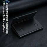 Mag Safe Card Holder PU Leather Magnetic Trifold Wallet