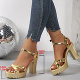 Summer Luxury Diamond Buckle Strap Women's Pumps Square Heel Solid Pumps Shoes Women Fashion Pu Platform High Heels Female