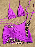 XS - L Doulbe Side Wearable Reversible Bikini Women Swimwear Female Swimsuit Three-pieces Bikini Set Ruffled Bathing Suit Swim