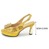 Doershow African fashion Italian Shoes And Bag Sets For Evening Party With Stones PEACH Italian Handbags Match Bags!  HQ1-1