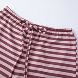 Women's Summer Striped Short Outfits Casual Stylish Short Sleeve Tee Tops and Shorts 2 Pcs Sets Daily Casual Sporty Loungewear