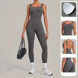 Women's Seamless Yoga Jumpsuits Fitness Sports Hip-lifting Beauty Back Sleeveless One-Piece Training Workout Running Bodysuits