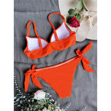 XS - XL Knotted Push Up Bikini Swimsuit Female Swimwear Women Two-pieces Bikini Set With Bra Cup Bather Bathing Suit Swim V3992