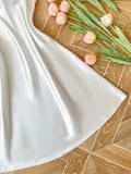 Women Petals Trim V Neck Nightdress Elegant Sleeveless Sleep Dress Perfect for Romantic Date Nights Valentine's Day and Special