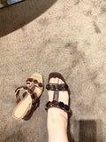 Boho Raffia Comfortable 8cm High Heels Wedge Slide Mules T-Strap Vacation Beach Straw Heels Espadrille Wedge Sandals Women Shoes