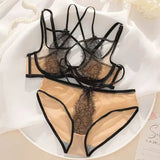 Ultra-thin Sexy Lace Hazy Attractive Comfortable Soft Steel Ring on The Support To Prevent Sagging Cross Beautiful Back Change