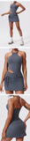 Tennis Suit Set Yoga Set Casual Outdoor Bra Golf Short Skirt Anti-light Running Pocket Fitness Suit Breathable Sports Tank Top