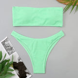 Velvet Bikinis 2025 Women Brazilian Bandeau Swimsuit Solid Sexy Swimwear Female Beachwear Bathers Bathing Swimming Swim Suit