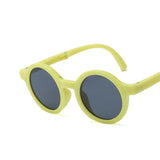 Small Foldable Round Sunglasses Girls Glasses Case Vintage Classic Sun Glasses Boy Portable Eyewear UV400