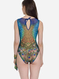 2026 New Printed One-piece Swimsuit Classic Printed Lace Up Swimsuit Women's Push Up Flower One-piece Suit Beach Wear For Female