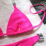 DEKA Diamond Bikini Set Brazilian Rhinestones Halter Women Swimwear Female Swimsuit Two-pieces Bikini Bather Bathing Suit Swim