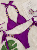Halter Scrunch Butt Rhintstone Diamond Bikini Women Swimsuit Female Swimwear Two Pieces Bikini Set Brazilian Bathing Suit Swim