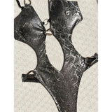 S - XL Snake Skin Deep V Neck Cut Out One Piece Swimsuit Women Swimwear Female Backless Monokini Bather Bathing Suit Swim V7985