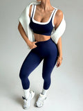 2 pcs Women's Seamless Yoga Sets Sport Leggings Bra Sportswear Woman Gym Outfit Workout Set High Waisted Yoga Clothes Activewear