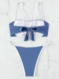 Splicing Mini Micro Thong Bikini Female Swimsuit Women Bandeau Swimwear Two-pieces Bikini Set Brazilian Bather Bathing Suit Swim