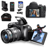 12X Optical Zoom 72MP DSLR Camera 270° Rotative Flip Screen Digital Photographic Camera Xenon Light Macro Lens 4K Wifi Camcorder