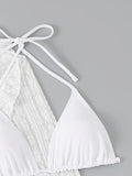 Vintage Swimwear Women Long Sleeve Ruffles Cover Up Skirt 4 Piece Bikini Set 2025 Push Up Beach Bathing Suit High Waist Swimsuit