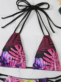 Halter String Floral Bikini 2026 High Waist Swimsuit Women Padded Swimwear Female Bathers Bathing Swimming Swim Suit Beachwear