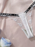 2pcs Ladies' New Lace Sexy Black And White Embroidered Flower Print Sexy Set Thong Underwear C2648