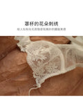 MOYISU Parisian Sheer Bralette Set - Ultra-Thin Wire-Free Bra No Padding Anti-Sag Lace Cutout Lingerie Sexy Vacation-Ready Tushy