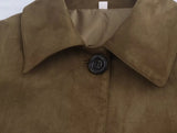 Foridol Casual Brown Jacket Women Autumn Winter Loose Short Buttons Coat Suede New Fashion Jacket Femme Veste