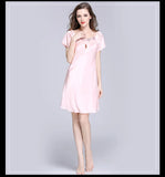 Women's Sleepwear Ice Silk Casual Silk Pajamas Women's Summer Sexy Short Sleeve Lace Pajamas Loungewear