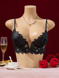 Floral Pattern Valentine's Day Sexy Elegant V-Neck Underwear Single Piece Designed Specifically for Ladies