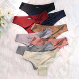 Women Panties Ice Silk Seamless Mid Waist Solid Color Slim Fit Thin Quick Dry Casual Sport Underpants Women Briefs