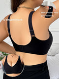 Women's sexy seamless steel rimless plus size bra gathered restrained push up close fitting underwear LC2875